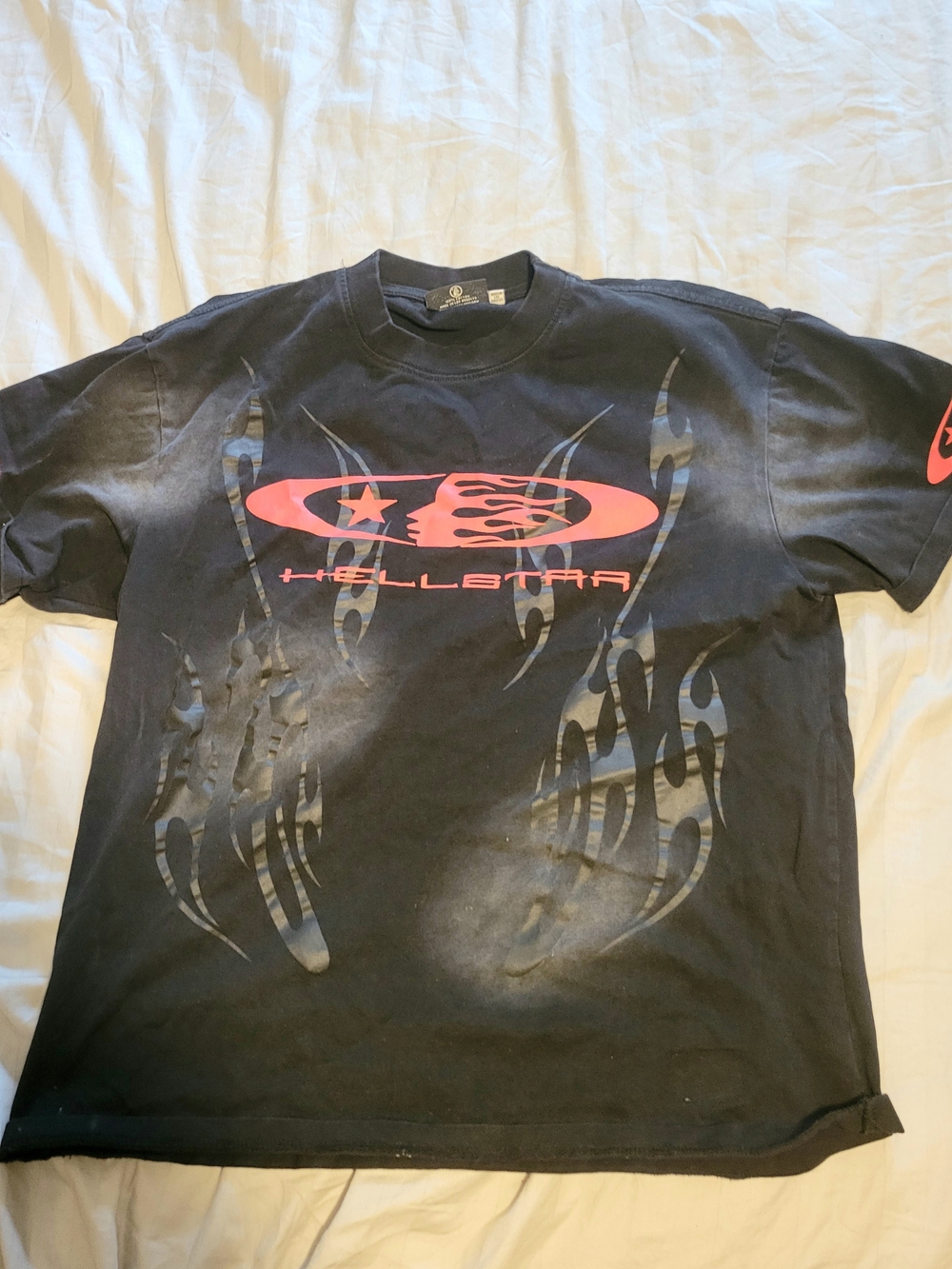 Hellstar Black Short-Sleeve Graphic Tee with Red Logo (Authentic)